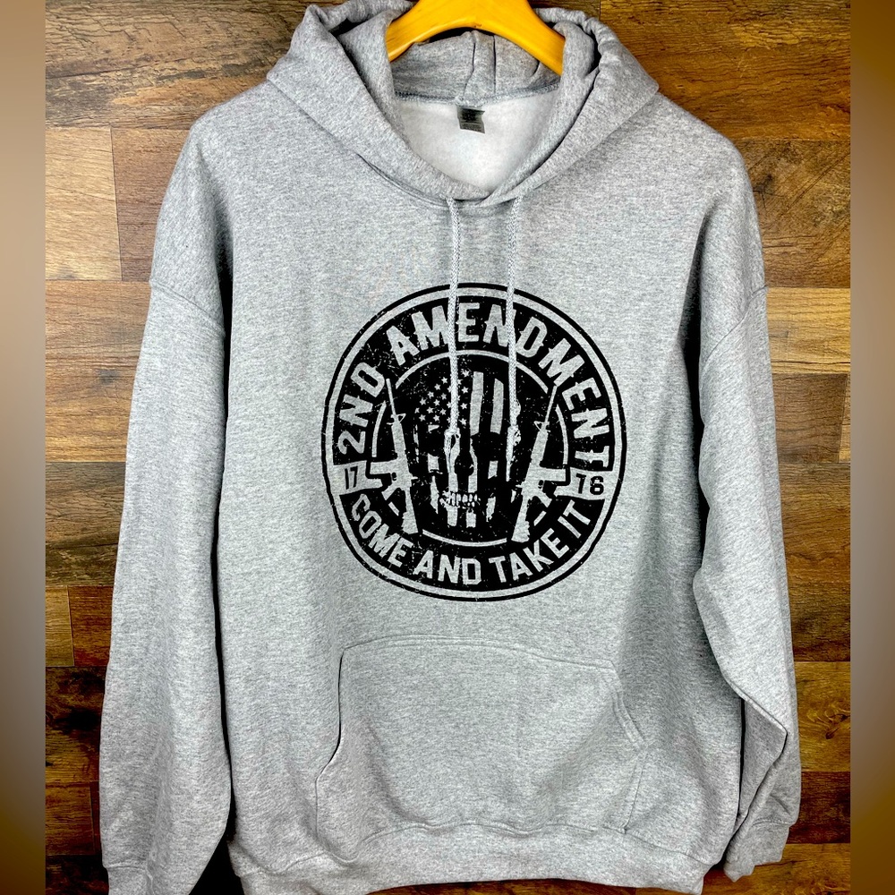 2nd Amendment Pullover Hoodie Grey NWT